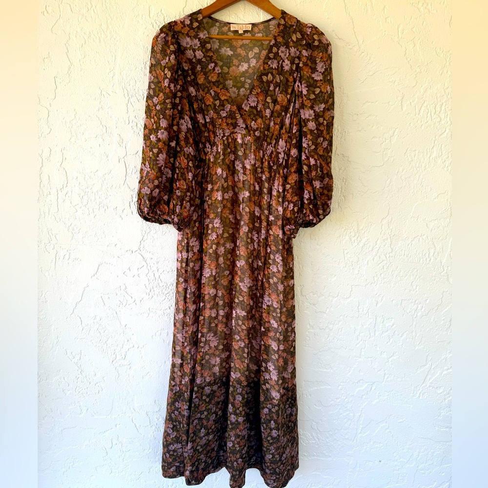 ByTimo Floral Georgette Maxi Dress Sz S